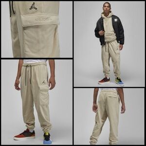 Jordan Essential Fleece Winter Cream Jogger Cargo Sweat Streetwear Pants Size S